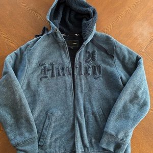 Hurley Blue Zip Up Sweater with Hood